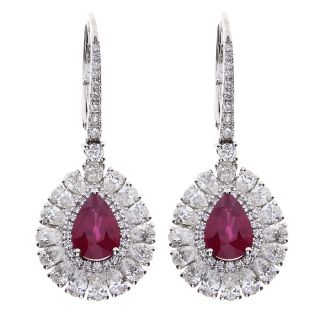 Damiani earrings made of 18K white gold with diamond and ruby
