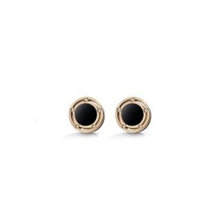 Damiani earrings made of 18K rose gold with diamond and onyx