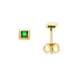 Eva Nobile earrings made of 14K yellow gold with emerald