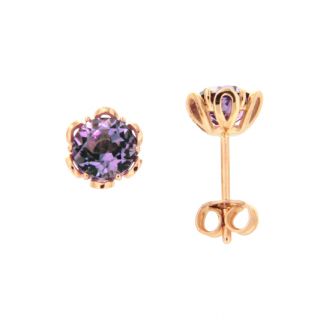 Eva Nobile earrings made of 14K rose gold with amethyst