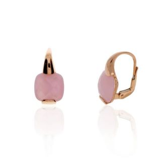 Eva Nobile earrings made of 18K pink gold with pink quartz