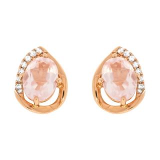 Maria Granacci earrings made of 18K rose gold with quartz and diamond