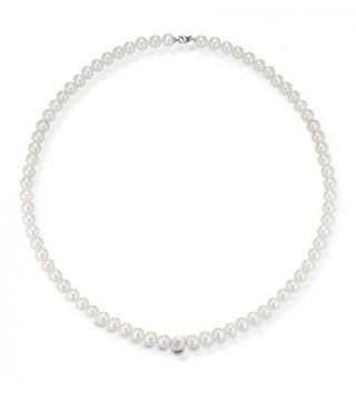 Eva Nobile necklace made of 18K white gold with pearl and diamond, AU_CC18CO18825