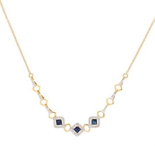 Maria Granacci necklace made of 18K yellow gold with sapphire and diamond