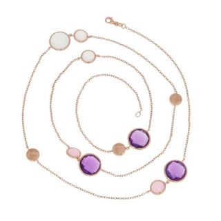 Maria Granacci necklace made of 18K pink gold with amethyst and quartz