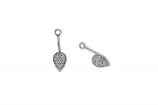 Maria Granacci earring extension made of 18K white gold with diamond