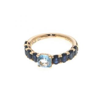 Casato ring made of 18K rose gold with sapphire and topaz