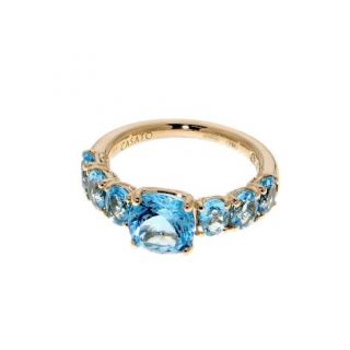 Casato ring made of 18K rose gold with topaz and diamond