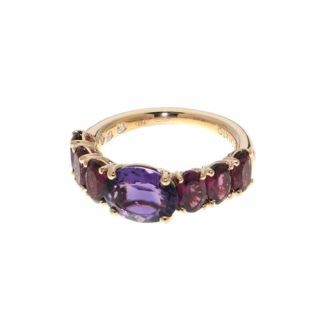 Casato ring made of 18K rose gold with rhodolite, amethyst and diamond