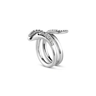 Damiani ring made of 18K white gold with diamond