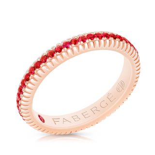 Faberge ring made of 18K pink gold with ruby