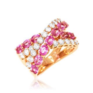 Leo Pizzo ring made of 18K rose gold with sapphire and diamond