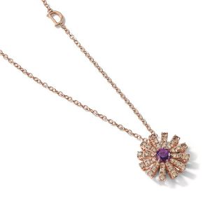 Damiani chain with pendant made of 18K rose gold with diamond and amethyst