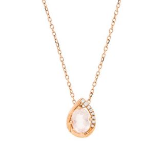 Maria Granacci chain with pendant made of 18K rose gold with quartz and diamond