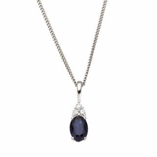 Eva Nobile pendant made of 14K white gold with sapphire and diamond