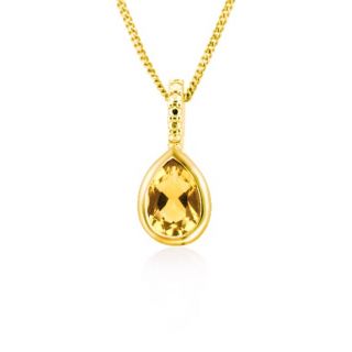 Eva Nobile pendant made of 14K yellow gold with citrine