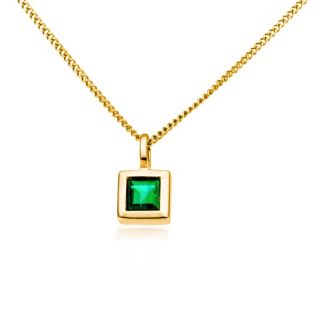 Eva Nobile pendant made of 14K yellow gold with emerald