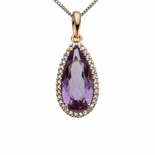 Maria Granacci pendant made of 18K rose gold with amethyst and diamond