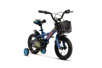 Bicicleta Copii 2-4 ani Velors V1201B 12", Albastru/Portocaliu