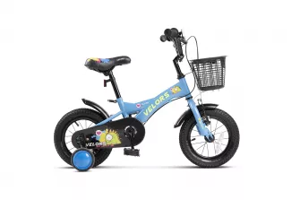 Bicicleta Copii 2-4 ani Velors V1201B 12", Albastru/Verde
