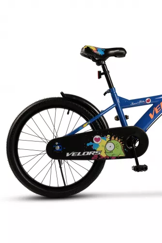 Bicicleta Copii 7-10 ani Velors V2001B 20", Albastru/Portocaliu
