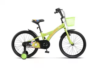 Bicicleta Copii 7-10 ani Velors V2001B 20", Verde/Portocaliu