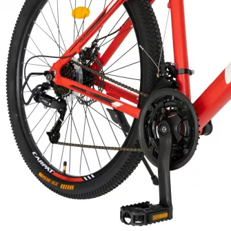 Bicicleta de munte, Manete schimbator Shimano Tourney Revoshift SLR-35, 21 Viteze, Cadru Aluminiu, Roti 29 Inch, Frane pe Disc, Carpat C2970A, culoare Rosu/Negru/Alb - RESIGILATA