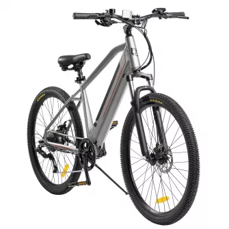 Bicicleta Electrica MTB (E-Bike), Roti 27.5 Inch, Motor 250W, Autonomie Max 60 Km, 8 viteze, Carpat C27176E, culoare Gri/Rosu - RESIGILATA