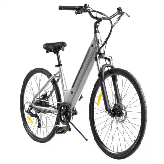 Bicicleta Electrica Trekking (E-Bike), Roti 27.5 Inch, Motor 250W, Autonomie Max 60 Km, 8 viteze, Carpat C27177E, culoare Gri/Albastru - RESIGILATA