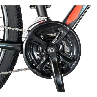 Bicicleta hidraulica MTB-HT CARPAT C2959H, roata 29", cadru aluminiu, frane hidraulice disc SHIMANO, 24 viteze, negru/rosu
