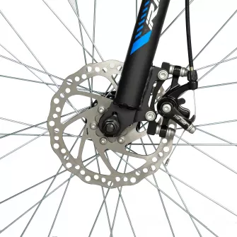 Bicicleta MTB-FS, Saiguan Revoshift 18 Viteze, Roti 27.5 Inch, Frane pe Disc, RICH R2750D, Cadru Negru cu Design Albastru