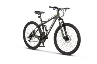 Bicicleta MTB Full-Suspension Velors Earth V2660G 26", Negru/Alb/Verde