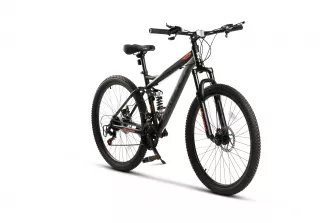PROMO BICICLETE - Bicicleta MTB Full-Suspension Velors Earth V2660G 26", Negru/Gri/Portocaliu, https:carpatsport.ro