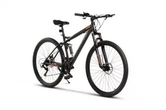 PROMO BICICLETE - Bicicleta MTB Full-Suspension Velors Earth V2960G 29", Negru/Gri/Portocaliu, carpatsport.ro