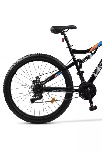 Bicicleta MTB-Full Suspension Fat Bike Velors Innovation V27304A 27.5", Negru/Alb/Portocaliu