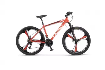 Bicicleta MTB-HT Carpat C2799M, Manete Shimano Rotative, Jante Magneziu, Roti 27.5 inch, Cadru Aluminiu, Frane pe Disc fata/spate, Rosu/Alb/Negru