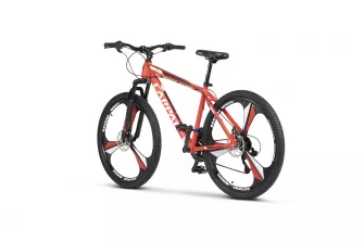 Bicicleta MTB-HT Carpat C2799M, Manete Shimano Rotative, Jante Magneziu, Roti 27.5 inch, Cadru Aluminiu, Frane pe Disc fata/spate, Rosu/Alb/Negru