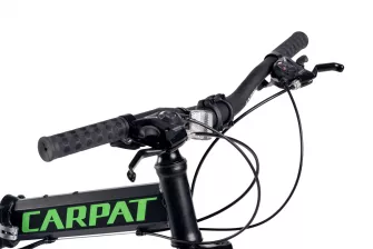 Bicicleta MTB-Folding CARPAT C2668C, Schimbator Saiguan 21 Viteze, Cadru Otel, Roti 26 Inch, Frane pe Disc, Negru/Verde
