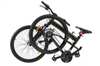 Bicicleta MTB-Folding Hummer CARPAT C2441S, Manete schimbator Shimano rotative SL35, 21 Viteze, Cadru Aluminiu, Roti 24 Inch, Frane pe Disc, Verde/Negru