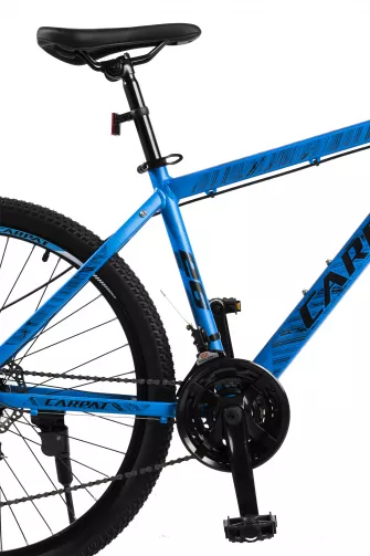 Bicicleta MTB-HT, 21 viteze, Roti 26 Inch, Cadru Aluminiu 6061, Frane pe Disc, Carpat C2684C, Albastru cu Design Negru