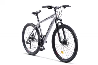 Bicicleta MTB-HT CARPAT C2759C Spartan, Shimano Tourney, 21 Viteze, Cadru Aluminiu, Roti 27.5 Inch, Frane Mecanice Disc, Gri/Rosu/Negru