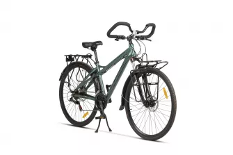 BICICLETE DE ORAS - Bicicleta de oras (Trekking) Carpat 700C 28", Verde/Negru, carpatsport.ro