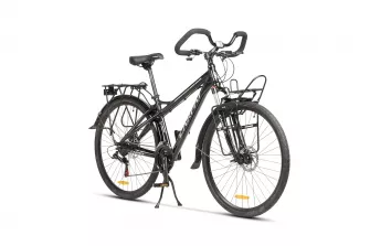 BICICLETE RESIGILATE - Bicicleta Trekking CARPAT C700C, Schimbator Shimano Tourney 21 viteze, Cadru Aluminiu, Roti 28 inch, Frane Mecanice Disc, Negru/Alb - RESIGILATA, carpatsport.ro
