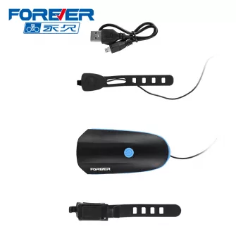 LUMINI - Far/Lanterna 2 in1 Forever, lumina LED 250 lm si sonerie 140 Db, culoare negru/albastru, https:carpatsport.ro