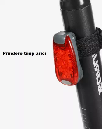 Stop ciclism cu baterii, printere tip arici, 3 moduri iluminare, rosu