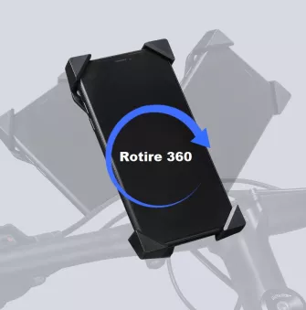 Suport telefon pentru bicicleta, prindere pe ghidon si rotire 360, negru