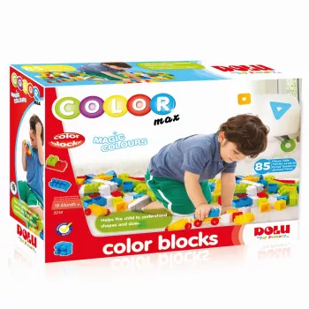 Cuburi colorate de construit - 85 piese