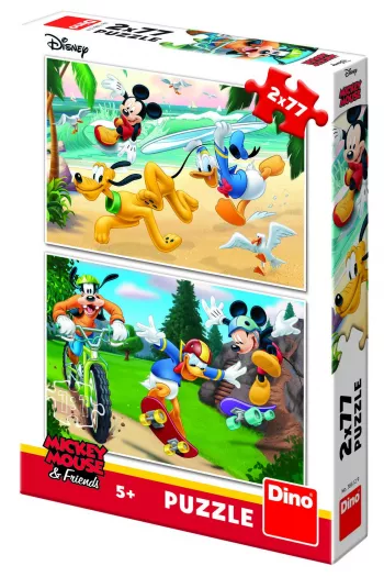 Puzzle 2 in 1 - Mickey campionul (77 piese) - Dino Toys