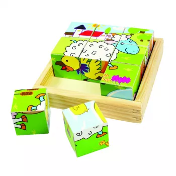 Puzzle cubic - Animale domestice - BigJigs