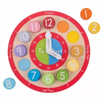 Ceas colorat din lemn - BigJigs